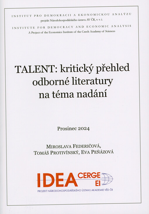 Talent: kritický přehled odborné literatury na téma nadání