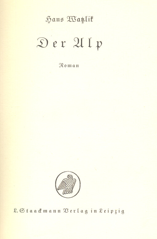 Der Alp : Roman