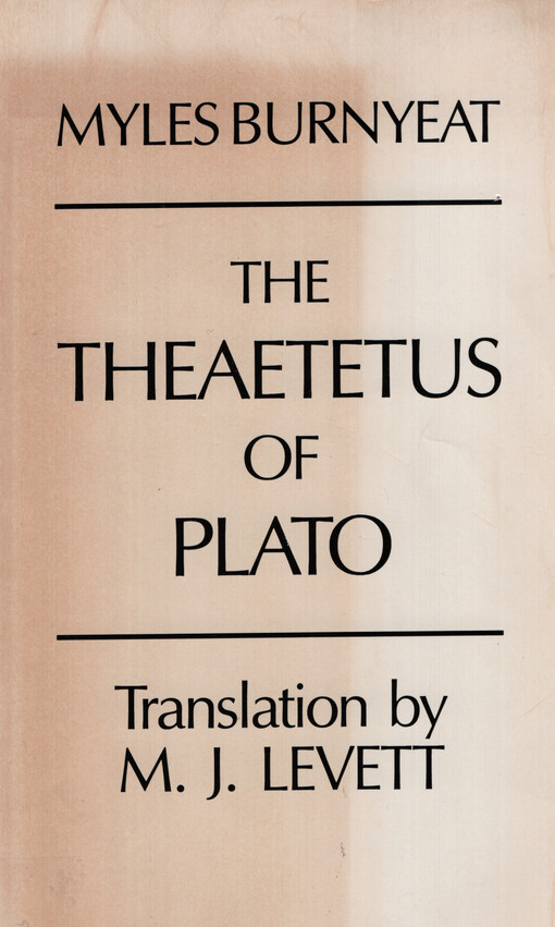 The Theaetetus of Plato