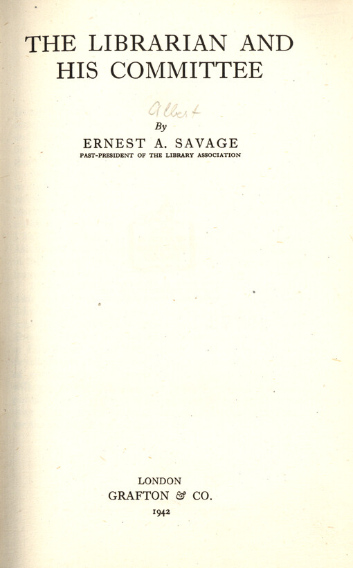 The librarian and his committee