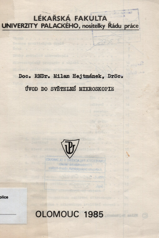 Úvod do světelné mikroskopie