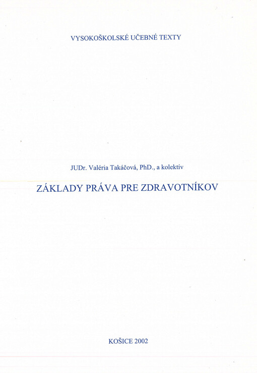 Základy práva pre zdravotníkov