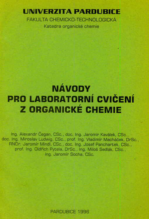 Návody pro laboratorní cvičení z organické chemie