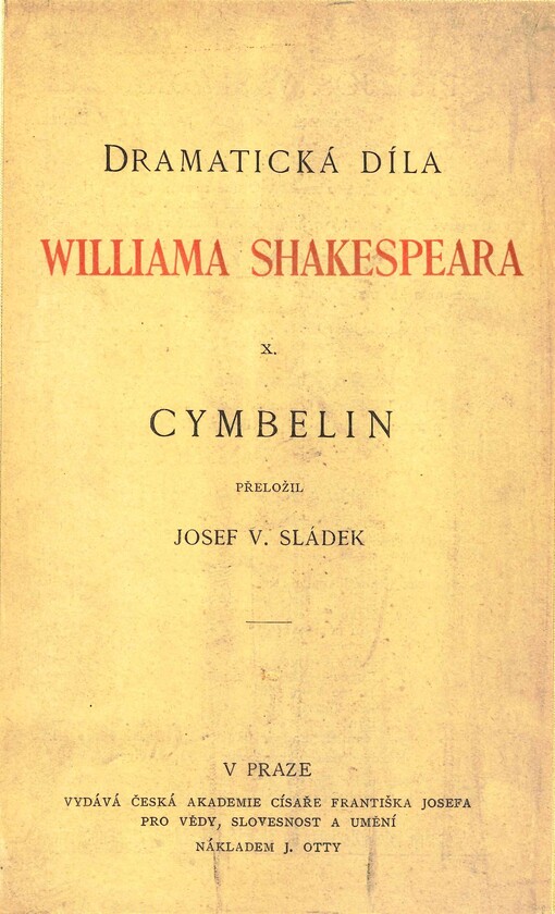 Cymbelin : tragedie v pěti jednáních