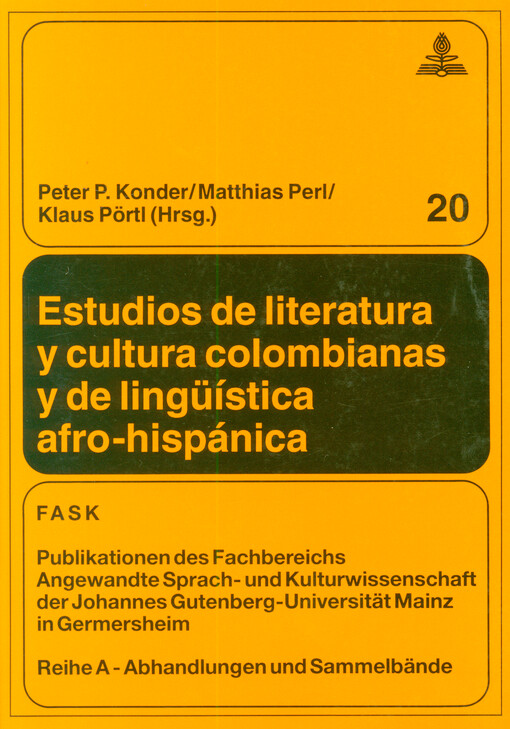 Estudios de literatura y cultura colombianas y de lingüística afro-hispánica