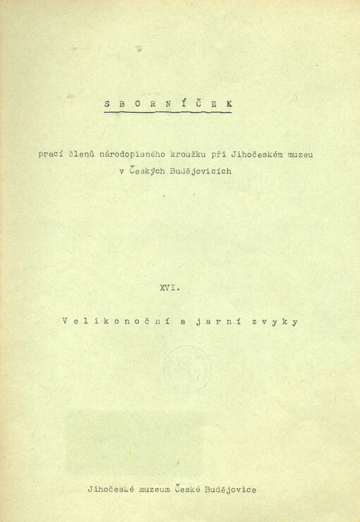 Velikonoční a jarní zvyky