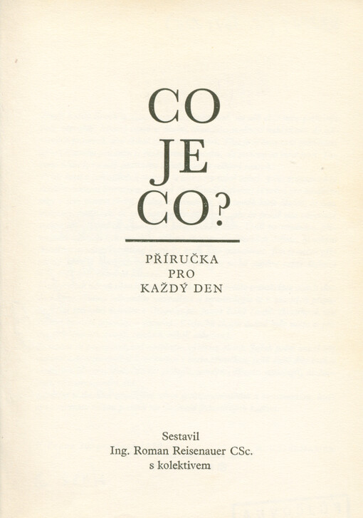 Co je co? :příručka pro každý den