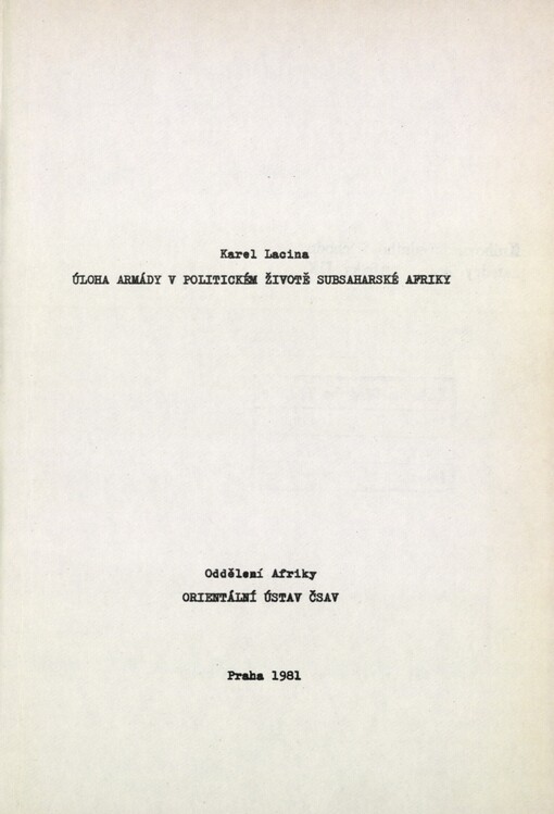 Úloha armády v politickém životě subsaharské Afriky