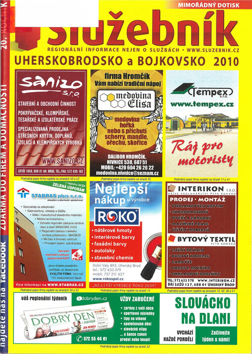 Služebník : regionální informace nejen o službách : Uherskobrodsko a Bojkovsko 2010 :