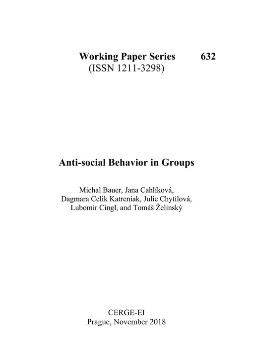 Anti-social behavior in groups