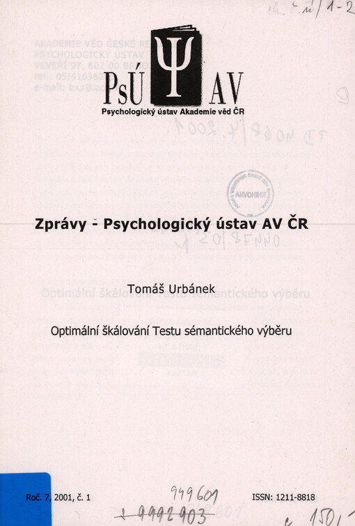 Optimální škálování Testu sémantického výběru