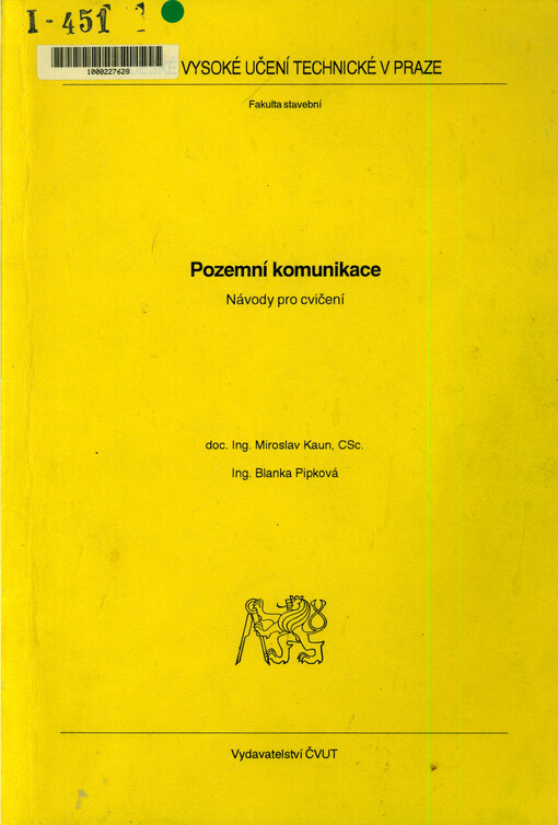 Pozemní komunikace : návody pro cvičení