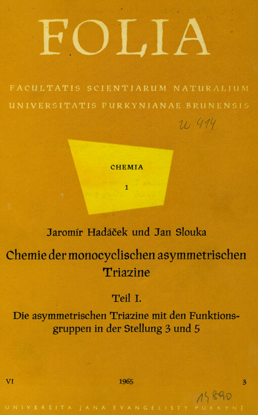 Chemie der monocyclischen asymmetrischen Triazine. Teil 1, Die asymmetrischen Triazine mit den Funktionsgruppen in der Stellung 3 und 5
