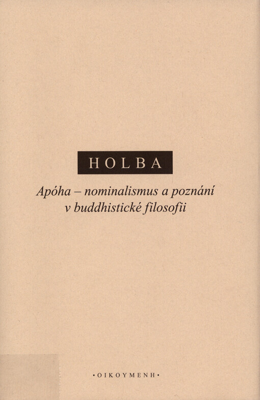 Apóha - nominalismus a poznání v buddhistické filosofii