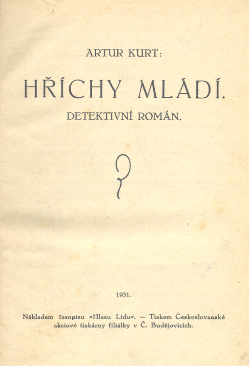 Hříchy mládí : detektivní román