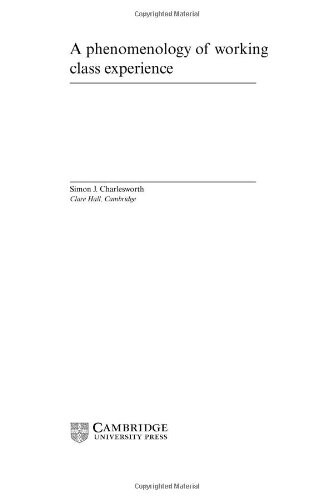 A Phenomenology of Working-Class Experience (Cambridge Cultural Social Studies)