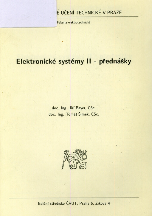 Elektronické systémy II : přednášky
