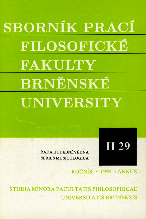 Sborník prací filozofické fakulty brněnské univerzity. Řada hudebněvědná (H) = Studia minora Facultatis philosophicae Universitatis Brunensis. Series musicologica