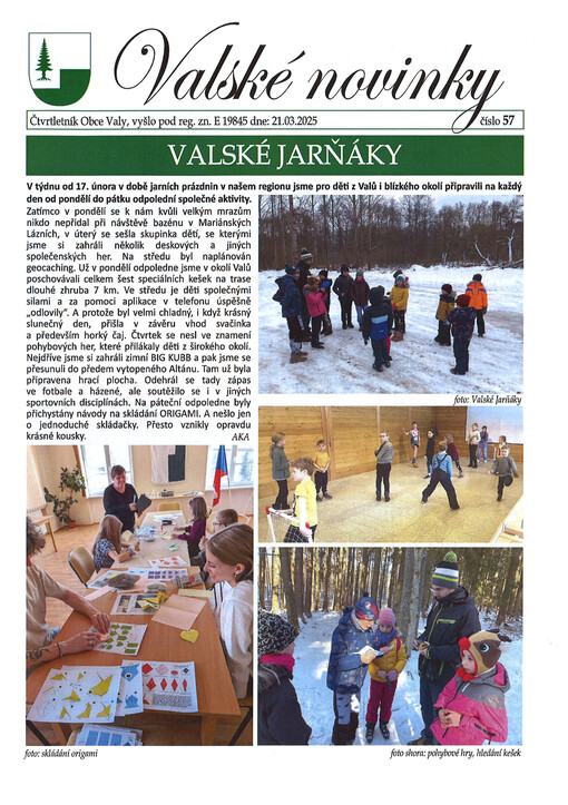Valské novinky : čtvrtletník obecního úřadu ve Valech