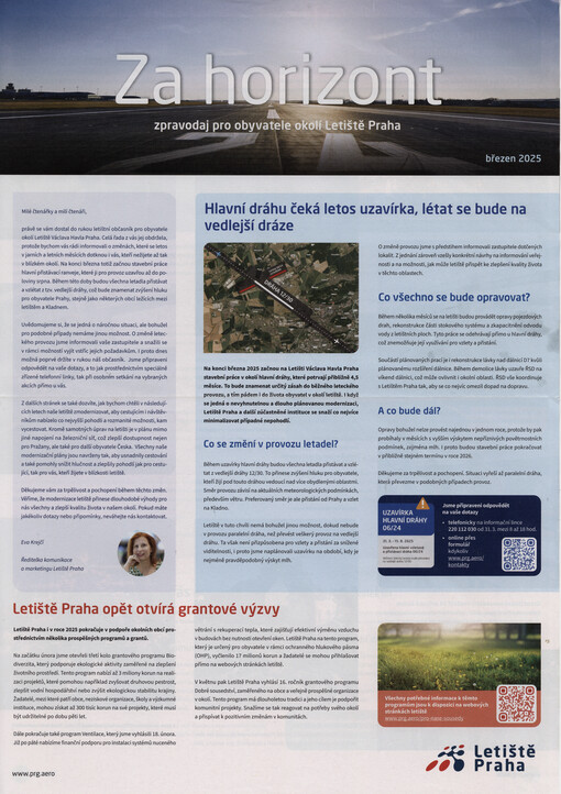 Za horizont : zpravodaj pro obyvatele okolí Letiště Praha