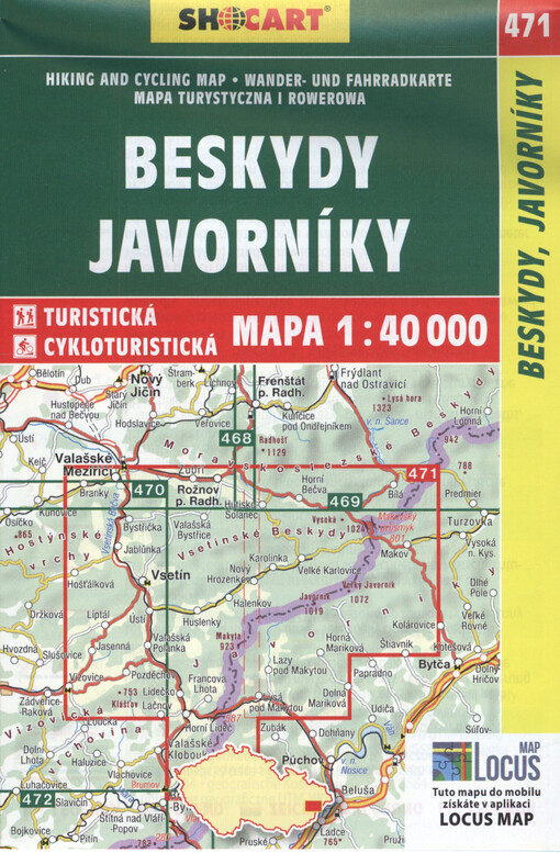 Beskydy, Javorníky : turistická a cykloturistická mapa 1:40 000