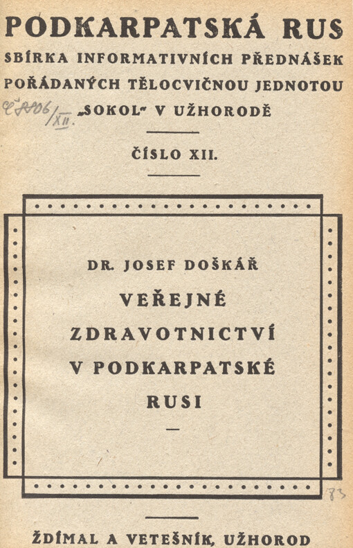 Veřejné zdravotnictví v Podkarpatské Rusi
