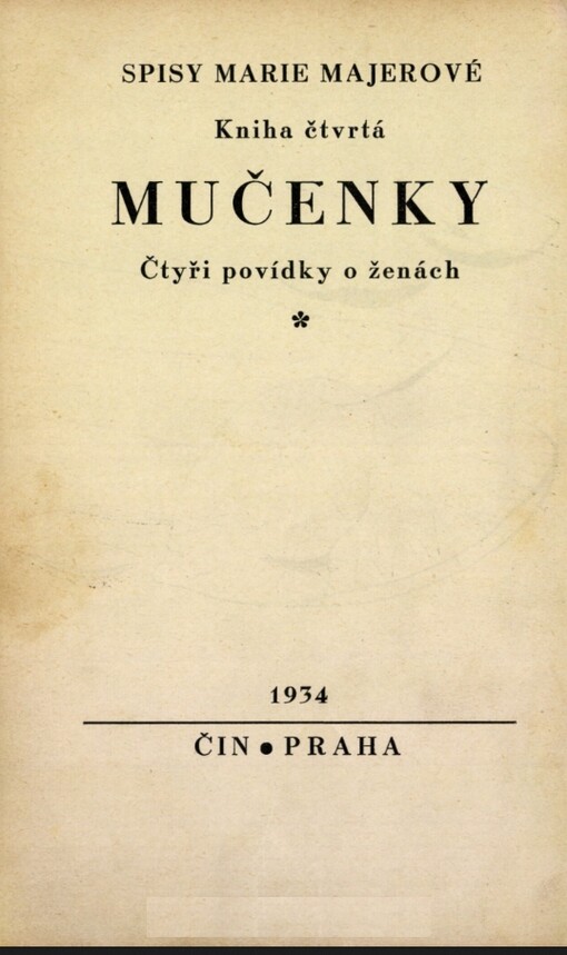 Mučenky :čtyři povídky o ženách