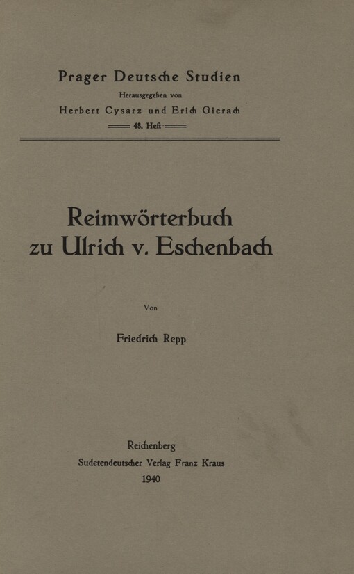 Reimwörterbuch zu Ulrich v. Eschenbach
