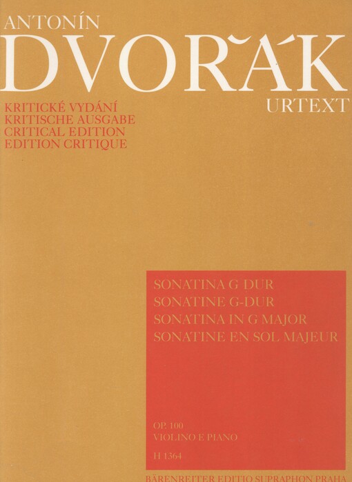 Sonatina G durSonatine G-dur = Sonatina in G major = Sonatine en sol majeur : kritické vydání : urtext : violino e piano : op. 100 /