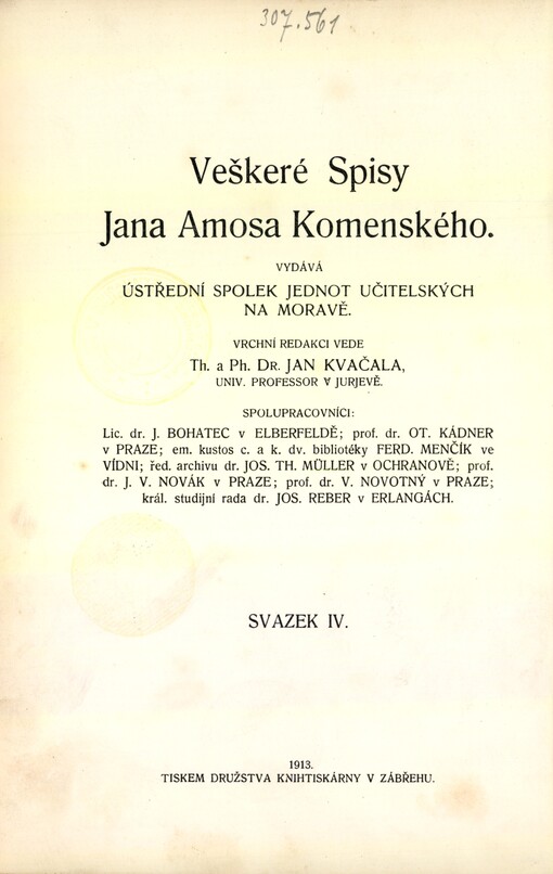 Didaktika česká =Didactica magna ; Informatorium školy mateřské = Schola infantiae = Informatorium der Mutterschul