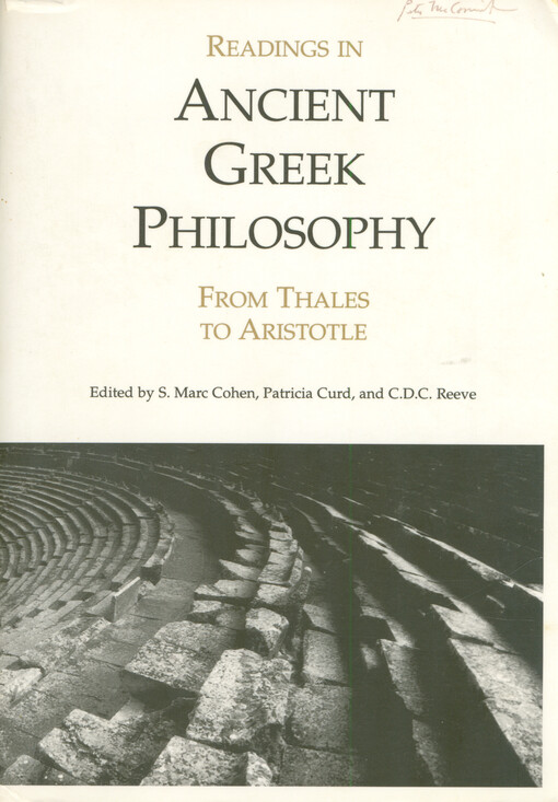 Readings in ancient Greek philosophy : from Thales to Aristotle