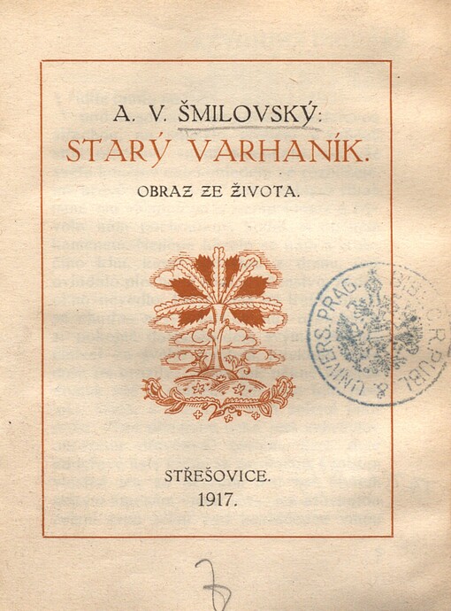 Starý varhaník :obraz ze života