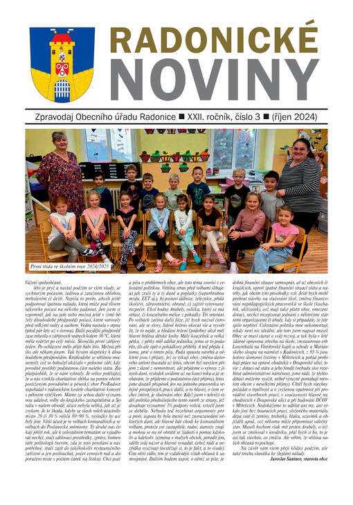 Radonické noviny : zpravodaj Obecního úřadu Radonice