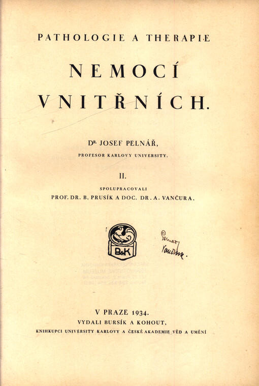 Pathologie a therapie nemocí vnitřních. II.