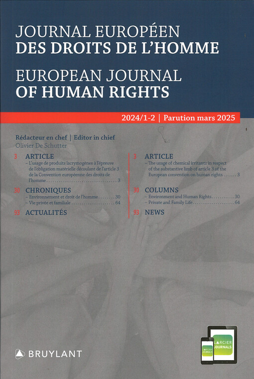 Journal européen des droits de l'homme = European journal of human rights