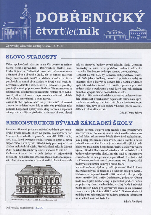 Dobřenický čtvrt(let)ník : zpravodaj obecního zastupitelstva