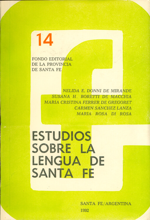Estudios sobre la lengua de Santa Fe