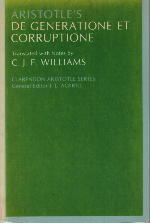 Aristotle's De generatione et corruptione