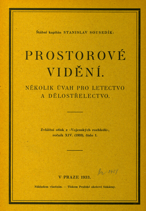Prostorové vidění : několik úvah pro letectvo a dělostřelectvo