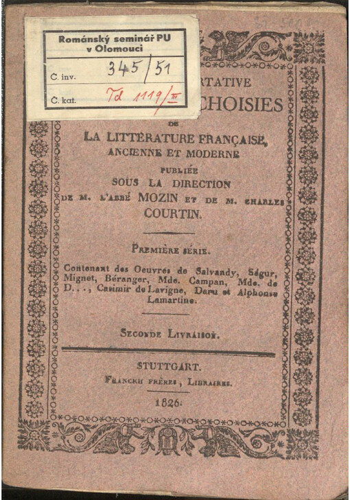 Collection portative d'oeuvres choises de la littérature franҫaise ancienne et moderne. Deuximé Livraison