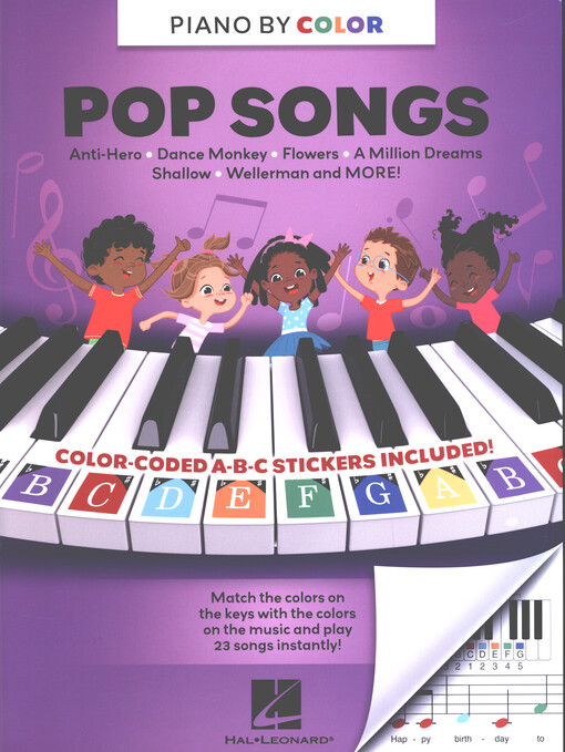 Pop songs : piano by color
