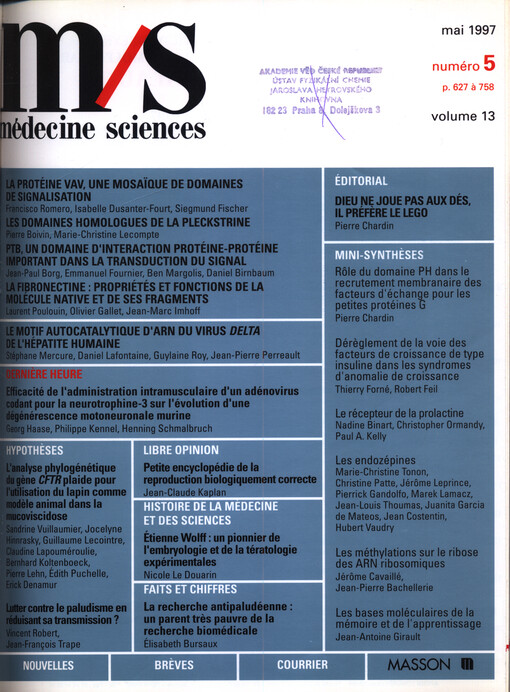 Médecine sciences : revue internationale de biologie et de médecine