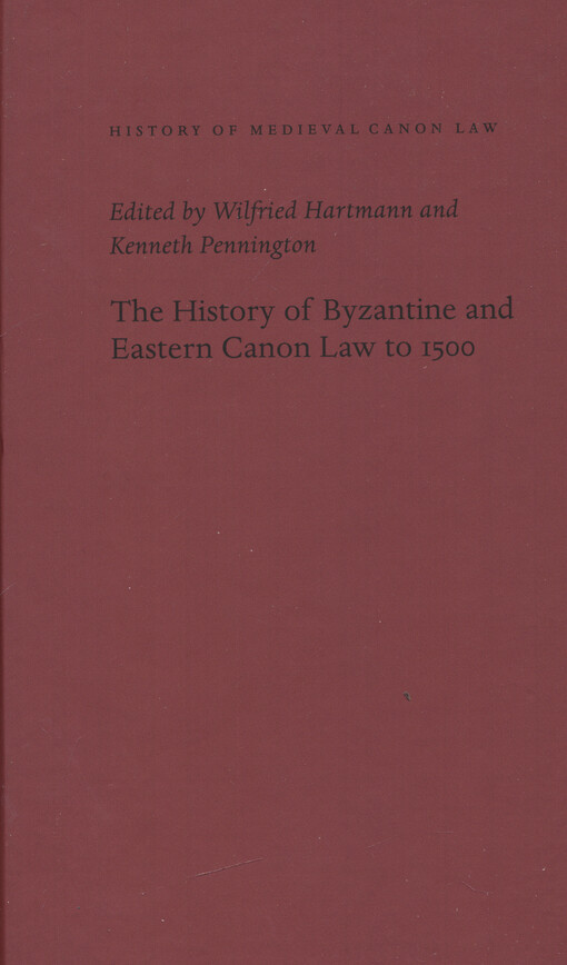 The history of Byzantine and Eastern canon law to 1500