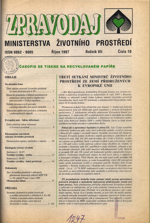 Zpravodaj ministerstva životního prostředí
