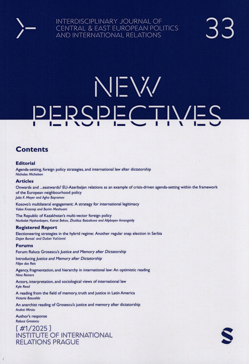 New perspectives : interdisciplinary journal of Central & East European politics and international relations
