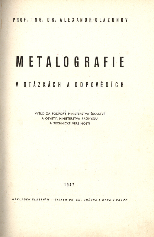 Metalografie v otázkách a odpovědích