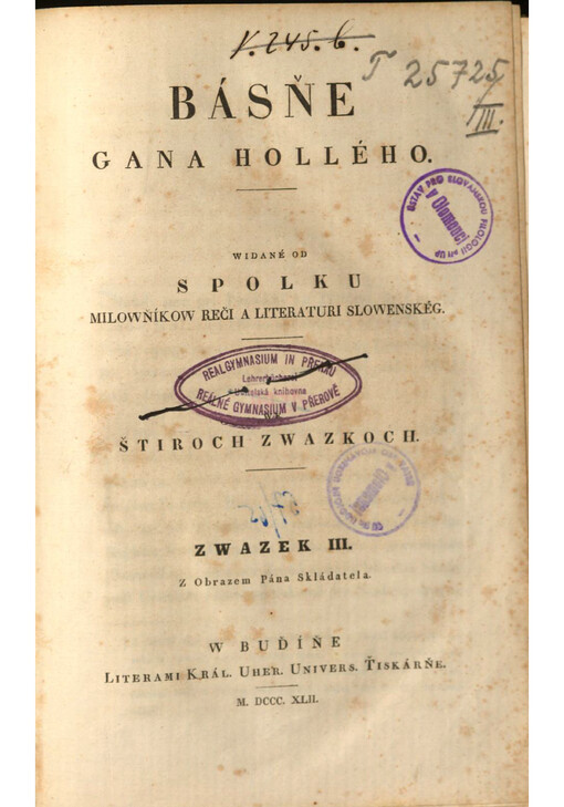 Básňe Gana Hollého. Zwazek III.