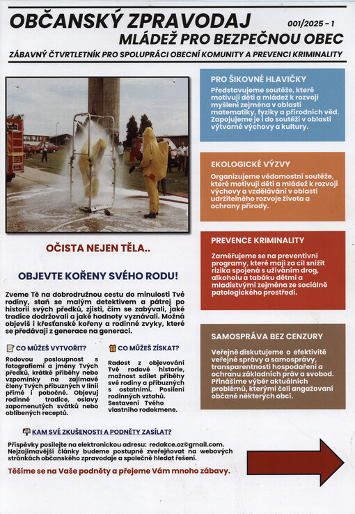Občanský zpravodaj : mládež pro bezpečnou obec : zábavný čtvrtletník pro spolupráci obecní komunity a prevenci kriminality