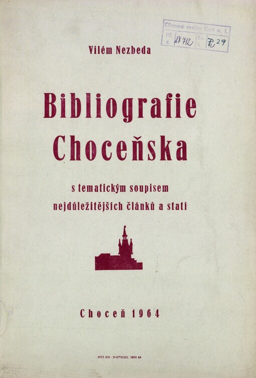 Bibliografie Choceňska s tematickým soupisem nejdůležitějších článků a statí