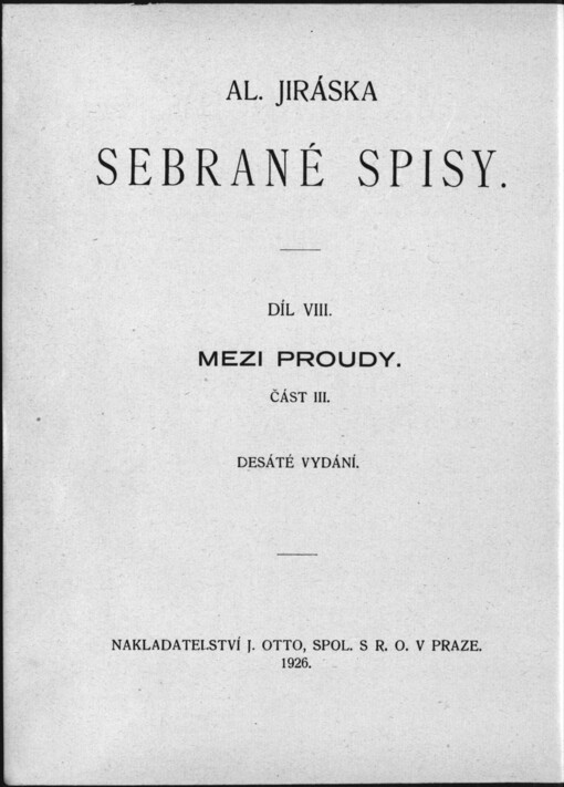 Mezi proudy :tři historické obrazy.III,Do tří hlasů